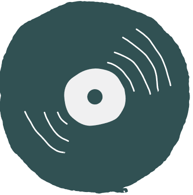 Hand-drawn vinyl record